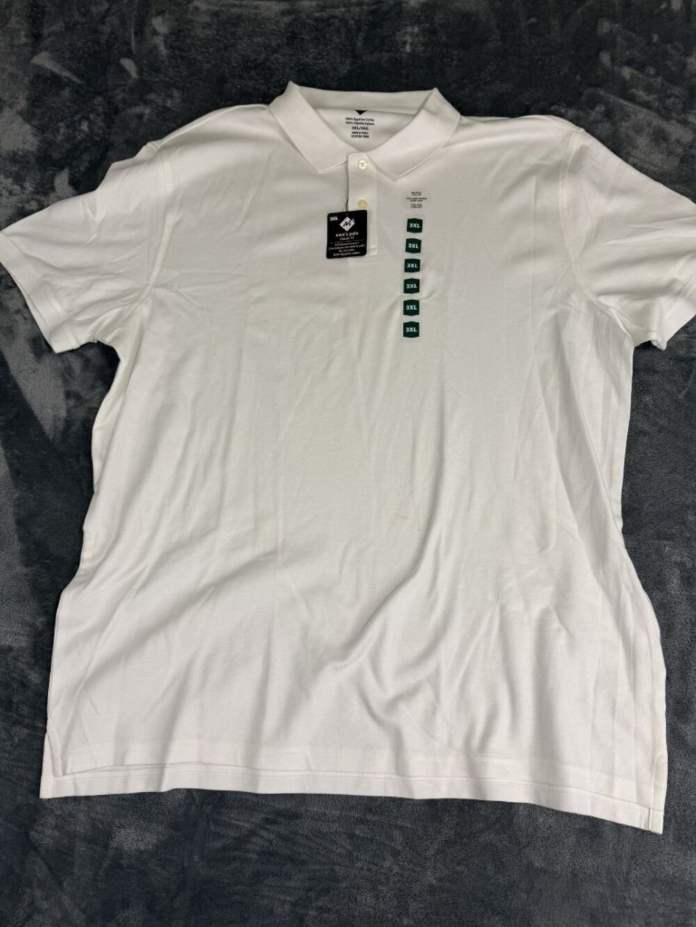 Mens White Classic Fit Polo Shirt NWT FLAW 3XL